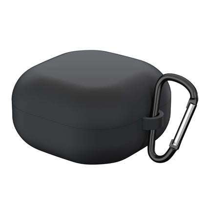 For New Samsung Galaxy Buds Live/Pro Solid Color Anti-fall Earphone Protective Case with Hook(Black)-garmade.com