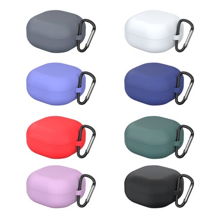 For New Samsung Galaxy Buds Live/Pro Solid Color Anti-fall Earphone Protective Case with Hook(Purple)-garmade.com