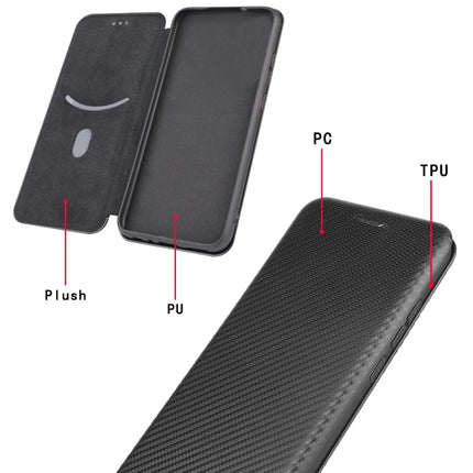For iPhone 12 mini Carbon Fiber Texture Magnetic Horizontal Flip TPU + PC + PU Leather Case with Card Slot(Black)-garmade.com