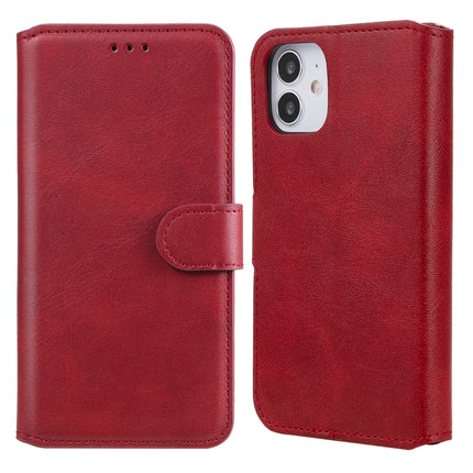 For iPhone 12 mini Classic Calf Texture PU + TPU Horizontal Flip Leather Case, with Holder & Card Slots & Wallet(Red)-garmade.com