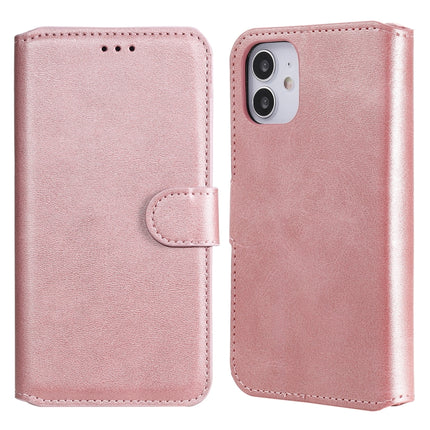 For iPhone 12 mini Classic Calf Texture PU + TPU Horizontal Flip Leather Case, with Holder & Card Slots & Wallet(Rose Gold)-garmade.com