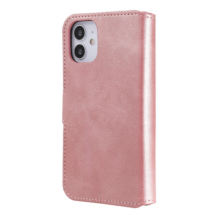 For iPhone 12 mini Classic Calf Texture PU + TPU Horizontal Flip Leather Case, with Holder & Card Slots & Wallet(Rose Gold)-garmade.com