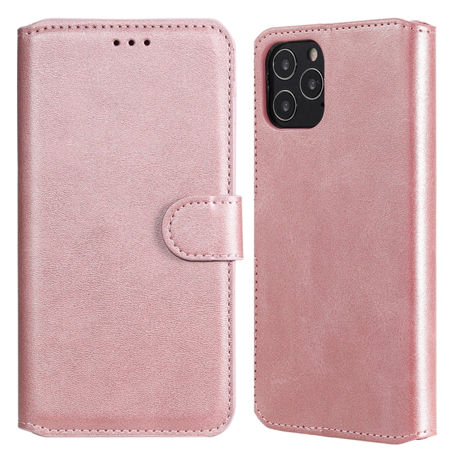 For iPhone 12 / 12 Pro Classic Calf Texture PU + TPU Horizontal Flip Leather Case, with Holder & Card Slots & Wallet(Rose Gold)-garmade.com