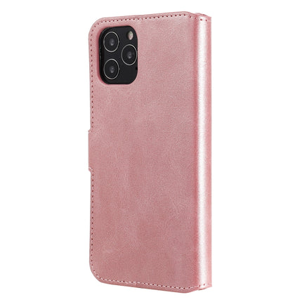 For iPhone 12 / 12 Pro Classic Calf Texture PU + TPU Horizontal Flip Leather Case, with Holder & Card Slots & Wallet(Rose Gold)-garmade.com