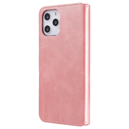 For iPhone 12 Pro Max Classic Calf Texture PU + TPU Horizontal Flip Leather Case, with Holder & Card Slots & Wallet(Rose Gold)-garmade.com