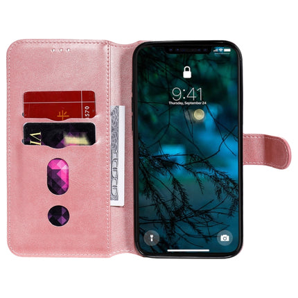 For iPhone 12 Pro Max Classic Calf Texture PU + TPU Horizontal Flip Leather Case, with Holder & Card Slots & Wallet(Rose Gold)-garmade.com