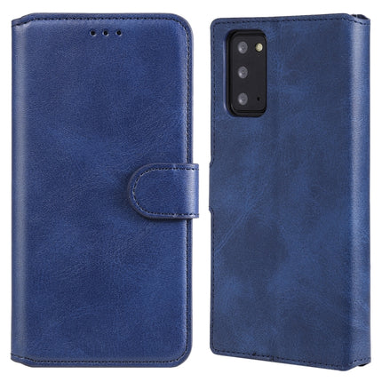 For Samsung Galaxy Note 20 Classic Calf Texture PU + TPU Horizontal Flip Leather Case, with Holder & Card Slots & Wallet(Blue)-garmade.com