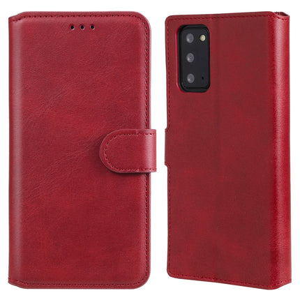 For Samsung Galaxy Note 20 Classic Calf Texture PU + TPU Horizontal Flip Leather Case, with Holder & Card Slots & Wallet(Red)-garmade.com