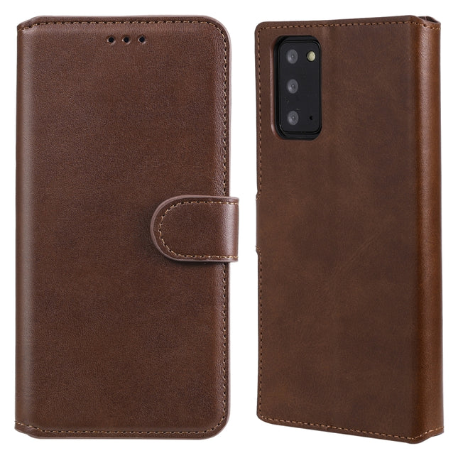 For Samsung Galaxy Note 20 Classic Calf Texture PU + TPU Horizontal Flip Leather Case, with Holder & Card Slots & Wallet(Brown)-garmade.com