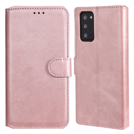 For Samsung Galaxy Note 20 Classic Calf Texture PU + TPU Horizontal Flip Leather Case, with Holder & Card Slots & Wallet(Rose Gold)-garmade.com