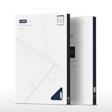 For iPad Air 2022 / 2020 10.9 DUX DUCIS Domo Series Horizontal Flip Magnetic TPU + PU Leather Case with Three-folding Holder & Pen Slot(Blue)-garmade.com