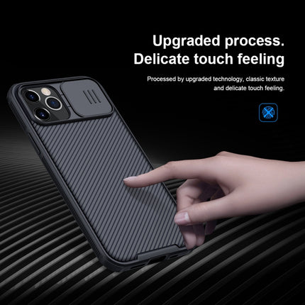 For iPhone 12 / 12 Pro NILLKIN Black Mirror Pro Series Camshield Full Coverage Dust-proof Scratch Resistant Phone Case(Black)-garmade.com