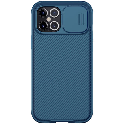For iPhone 12 Pro Max NILLKIN Black Mirror Pro Series Camshield Full Coverage Dust-proof Scratch Resistant Phone Case(Blue)-garmade.com