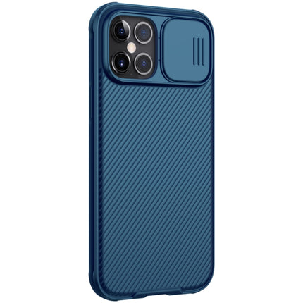 For iPhone 12 Pro Max NILLKIN Black Mirror Pro Series Camshield Full Coverage Dust-proof Scratch Resistant Phone Case(Blue)-garmade.com