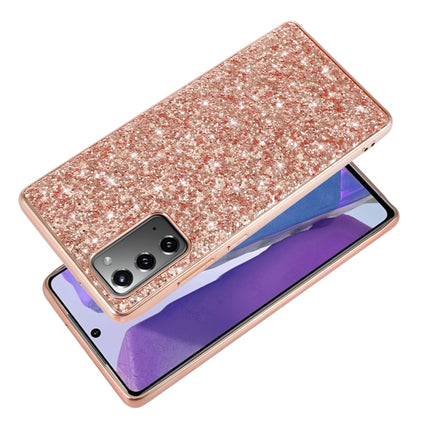 For Samsung Galaxy Note20 Ultra Glitter Powder Shockproof TPU Protective Case(Black)-garmade.com