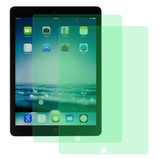 For iPad 9.7 (2018) 2 PCS 9H 2.5D Eye Protection Green Light Explosion-proof Tempered Glass Film-garmade.com