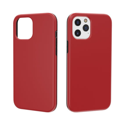 For iPhone 12 mini Shockproof Terminator Style Solid Color Protective Case(Red)-garmade.com