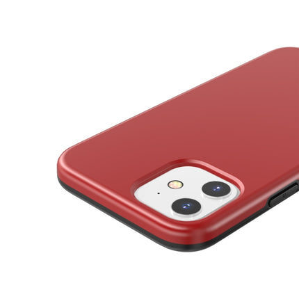 For iPhone 12 / 12 Pro Shockproof Terminator Style Solid Color Protective Case(Red)-garmade.com