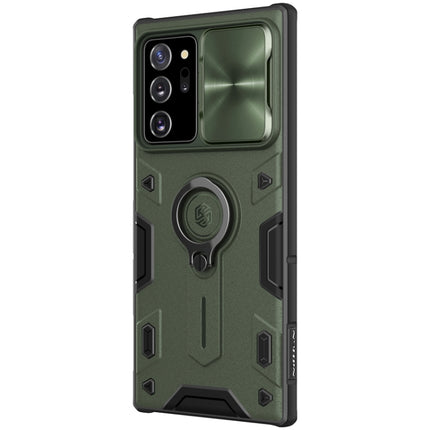 For Samsung Galaxy Note 20 Ultra NILLKIN Shockproof CamShield Armor Protective Case with Invisible Ring Holder(Green)-garmade.com