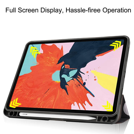 For iPad Air 2022 / 2020 10.9 TPU Colored Drawing Horizontal Flip Leather Case with Three-folding Holder & Sleep / Wake-up Function(Big Eye Me)-garmade.com