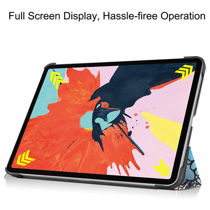 For iPad Air 2022 / 2020 10.9 Colored Drawing Horizontal Flip Leather Case with Three-folding Holder & Sleep / Wake-up Function(Graffiti)-garmade.com