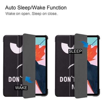 For iPad Air 2022 / 2020 10.9 Colored Drawing Horizontal Flip Leather Case with Three-folding Holder & Sleep / Wake-up Function(Big Eye Me)-garmade.com