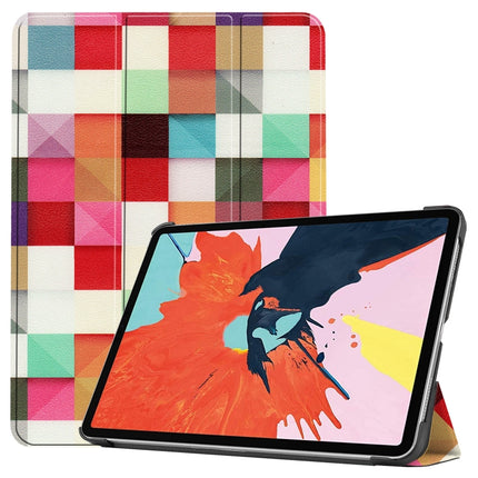 For iPad Air 2022 / 2020 10.9 Colored Drawing Horizontal Flip Leather Case with Three-folding Holder & Sleep / Wake-up Function(Magic Cube)-garmade.com