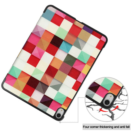 For iPad Air 2022 / 2020 10.9 Colored Drawing Horizontal Flip Leather Case with Three-folding Holder & Sleep / Wake-up Function(Magic Cube)-garmade.com
