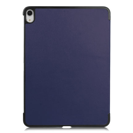For iPad Air 2022 / 2020 10.9 Custer Texture Horizontal Flip Leather Case with Three-folding Holder & Sleep / Wake-up Function(Dark Blue)-garmade.com
