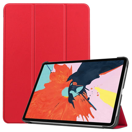 For iPad Air 2022 / 2020 10.9 Custer Texture Horizontal Flip Leather Case with Three-folding Holder & Sleep / Wake-up Function(Red)-garmade.com