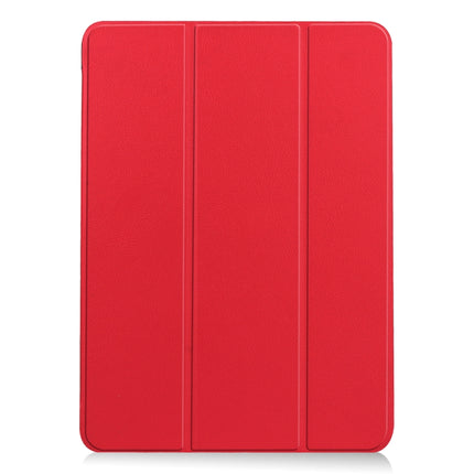 For iPad Air 2022 / 2020 10.9 Custer Texture Horizontal Flip Leather Case with Three-folding Holder & Sleep / Wake-up Function(Red)-garmade.com