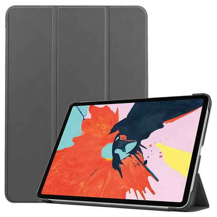 For iPad Air 2022 / 2020 10.9 Custer Texture Horizontal Flip Leather Case with Three-folding Holder & Sleep / Wake-up Function(Grey)-garmade.com