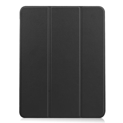 For iPad Air 2022 / 2020 10.9 Custer Texture TPU Horizontal Flip Leather Case with Sleep / Wake-up Function & Three-folding Holder & Pen Slot(Black)-garmade.com