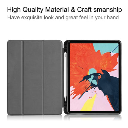 For iPad Air 2022 / 2020 10.9 Custer Texture TPU Horizontal Flip Leather Case with Sleep / Wake-up Function & Three-folding Holder & Pen Slot(Black)-garmade.com