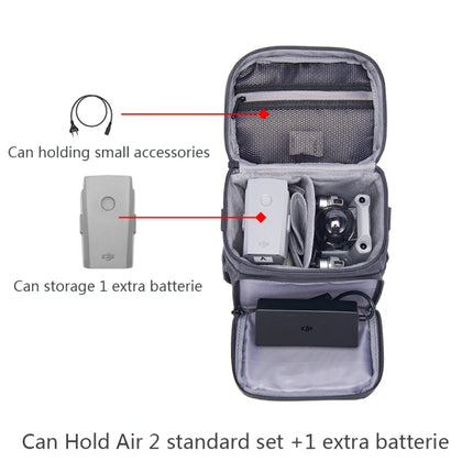 For DJI Mavic Air 2 Waterproof Portable Storage Bag Protective Box(Grey)-garmade.com