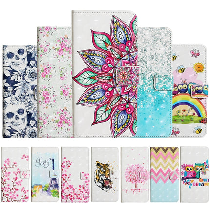 For iPhone 12 / 12 Pro 3D Painted Pattern Horizontal Flip Leather Case with Holder & Card Slots & Photo Frame & Wallet(Color Wave)-garmade.com
