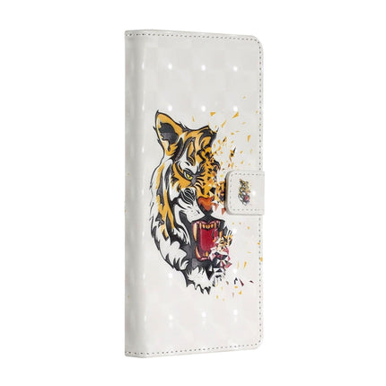 For iPhone 12 / 12 Pro 3D Painted Pattern Horizontal Flip Leather Case with Holder & Card Slots & Photo Frame & Wallet(Tiger)-garmade.com