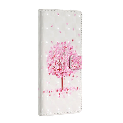 For iPhone 12 / 12 Pro 3D Painted Pattern Horizontal Flip Leather Case with Holder & Card Slots & Photo Frame & Wallet(Pink Tree)-garmade.com