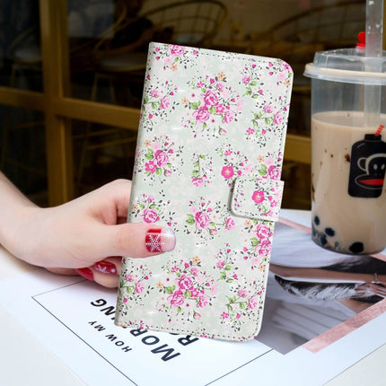 For iPhone 12 Pro Max 3D Painted Pattern Horizontal Flip Leather Case with Holder & Card Slots & Photo Frame & Wallet(Rose Flower)-garmade.com
