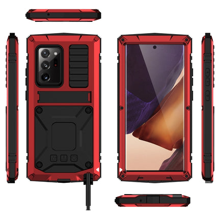 For Samsung Galaxy Note 20 Ultra R-JUST Shockproof Waterproof Dust-proof Metal + Silicone Protective Case with Holder(Red)-garmade.com