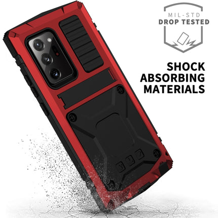 For Samsung Galaxy Note 20 Ultra R-JUST Shockproof Waterproof Dust-proof Metal + Silicone Protective Case with Holder(Red)-garmade.com