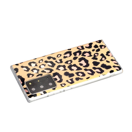 For Samsung Galaxy Note20 Ultra Plating Marble Pattern Soft TPU Protective Case(Leopard)-garmade.com