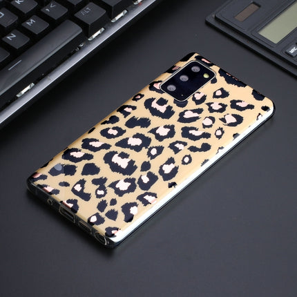 For Samsung Galaxy Note20 Plating Marble Pattern Soft TPU Protective Case(Leopard)-garmade.com