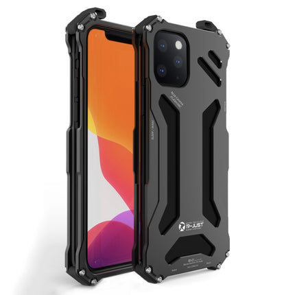 For iPhone 12 / 12 Pro R-JUST Shockproof Armor Metal Protective Case(Black)-garmade.com