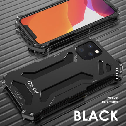 For iPhone 12 / 12 Pro R-JUST Shockproof Armor Metal Protective Case(Black)-garmade.com
