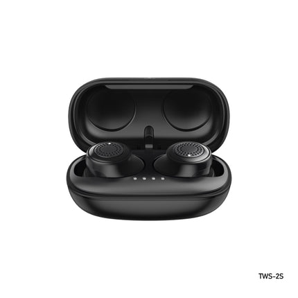 REMAX TWS-2S Bluetooth 5.0 Stereo True Wireless Bluetooth Earphone with Charging Box(Black)-garmade.com