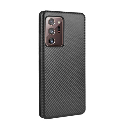 For Samsung Galaxy Note20 Ultra Carbon Fiber Texture Horizontal Flip TPU + PC + PU Leather Case with Card Slot(Black)-garmade.com