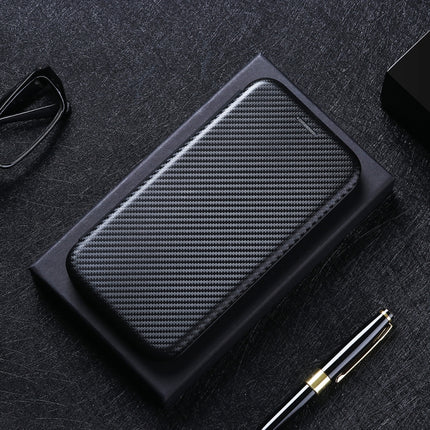 For Samsung Galaxy Note20 Ultra Carbon Fiber Texture Horizontal Flip TPU + PC + PU Leather Case with Card Slot(Black)-garmade.com