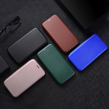 For Samsung Galaxy Note20 Ultra Carbon Fiber Texture Horizontal Flip TPU + PC + PU Leather Case with Card Slot(Blue)-garmade.com