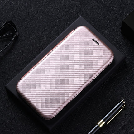 For Samsung Galaxy Note20 Carbon Fiber Texture Horizontal Flip TPU + PC + PU Leather Case with Card Slot(Pink)-garmade.com